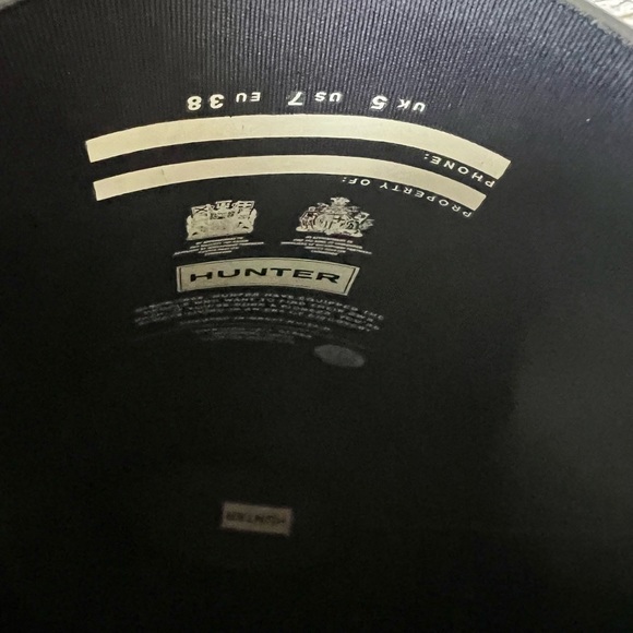 Navy Tall Original Hunter Boots - Sz 7 - Picture 2 of 3